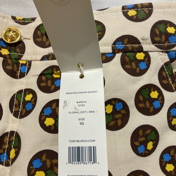 Tory Burch printed denim shorts, size 10, NWT! $228.00! - Picture 3 of 5
